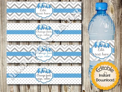 free printable baby shower water bottle labels template
